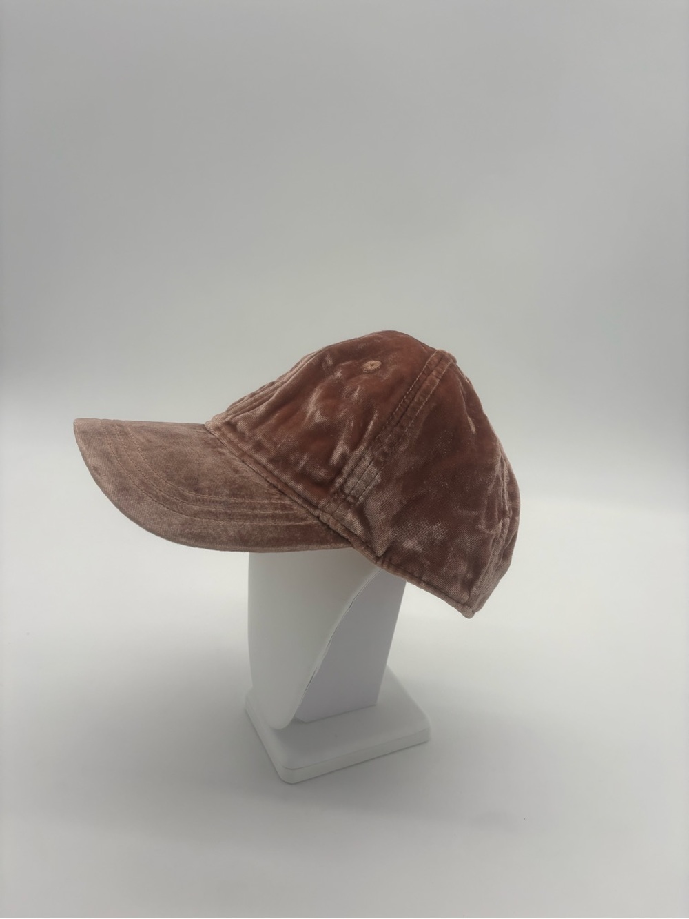 Madewell Dusty Rose Velvet Baseball Cap Adjustable Leather Strap